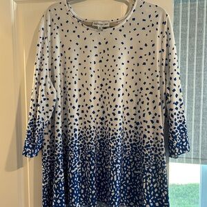 Southern Lady Royal and White Long Sleeve Top/Tunic.  Size XL